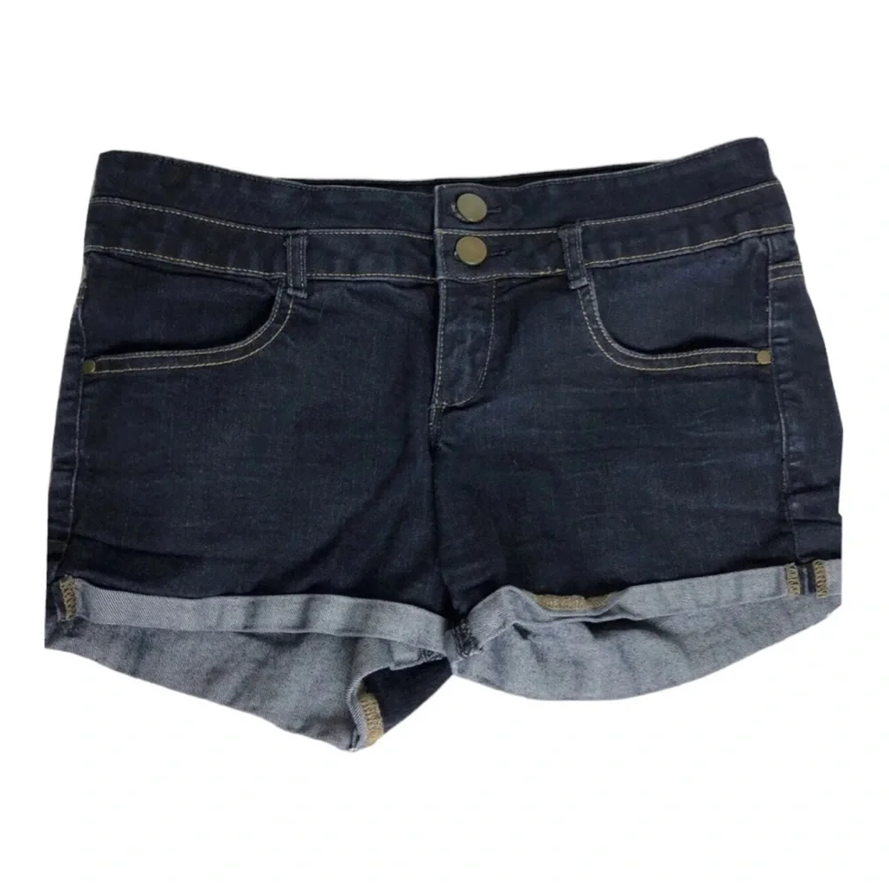 Dynamite Womens Booty Jean Denim Shorts Size 26‎ Stretch Denim Dark Wash